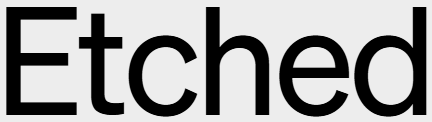 Etched logo